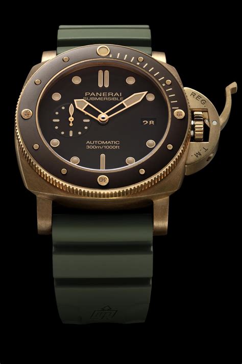 panerai bronzo green dial|Panerai Submersible Bronzo L. E. 47MM Green Dial Leather .